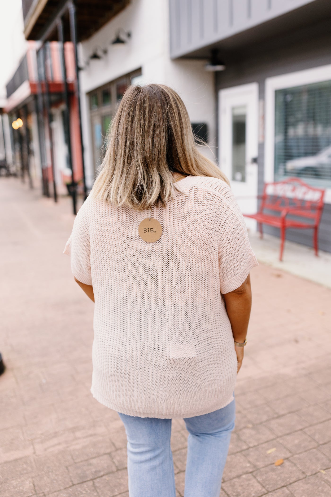 Blush Loose Fit Lightweight Knit Pocket Sweater Top