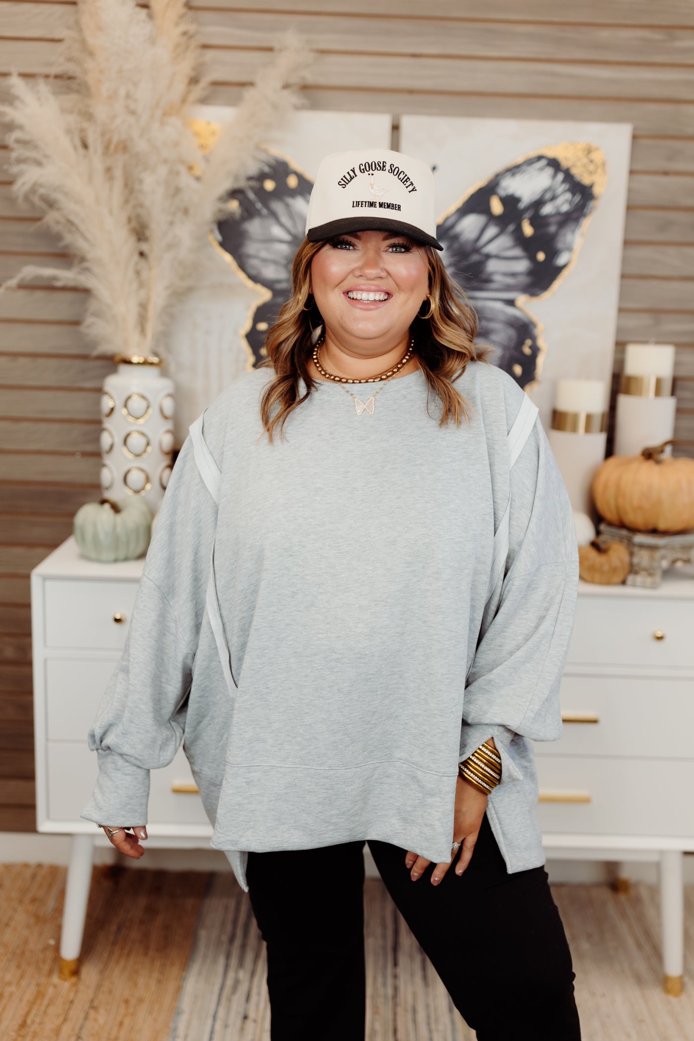 Heather Gray Oversized French Terry Pullover