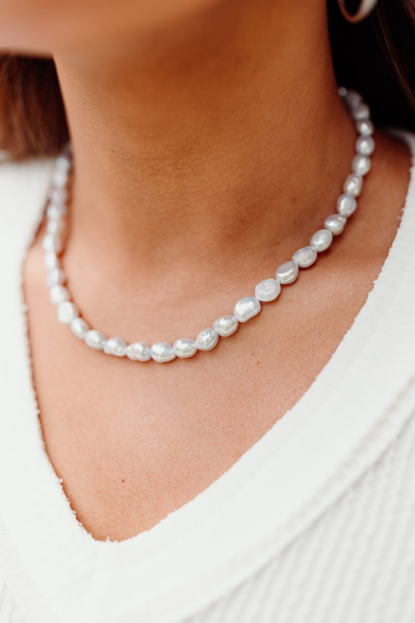 Virtue Jewelry Grey Pearl Necklace