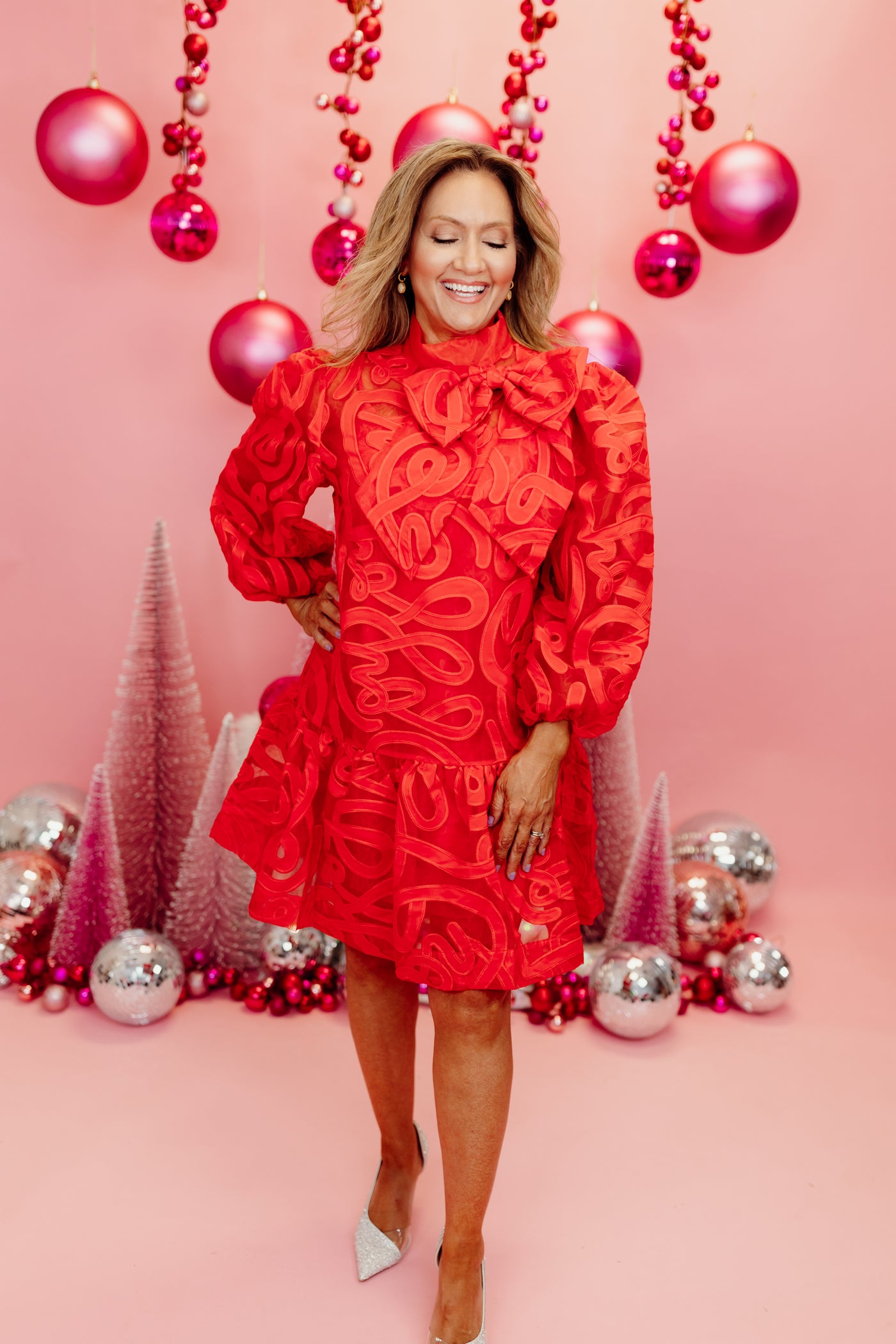 Emily McCarthy Bella Dress in Joy/Holly Red