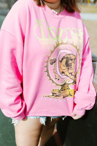Daydreamer Pink Sugar The Doors BF Crew Sweatshirt