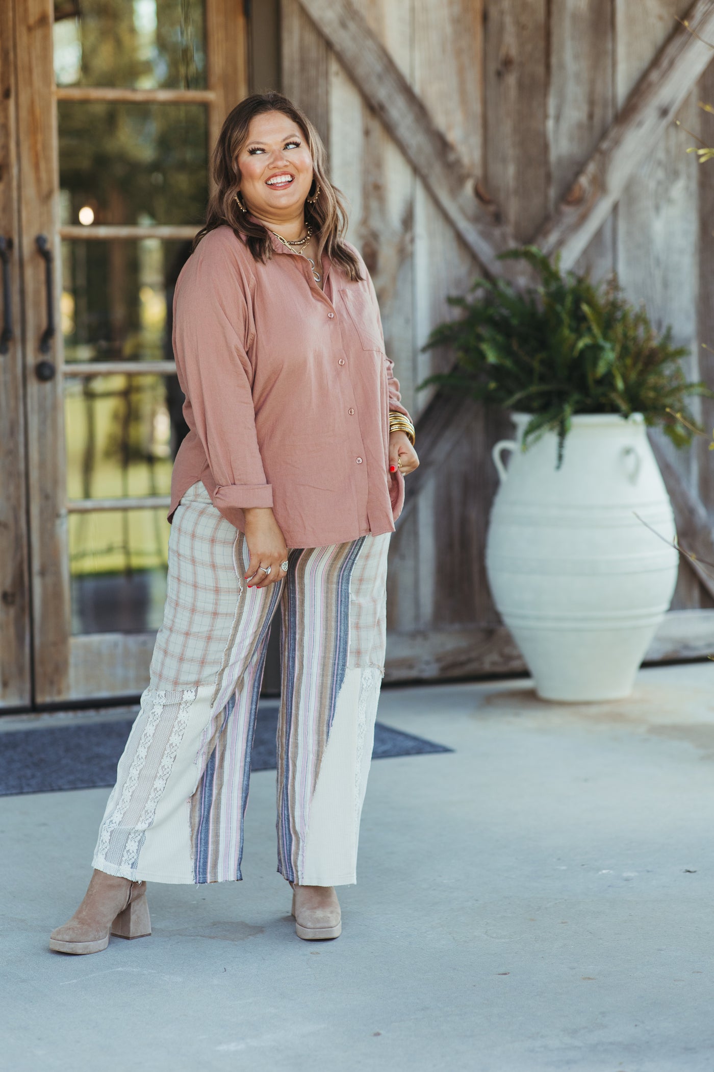 Z Supply The Perfect Linen Top in Mocha Mousse