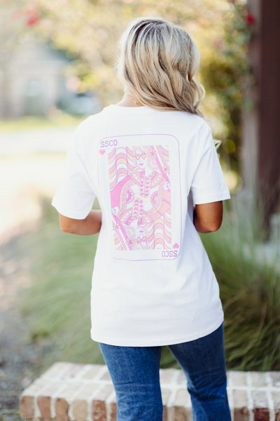 Southern Shirt Queen of Hearts Graphic Tee in Bright White