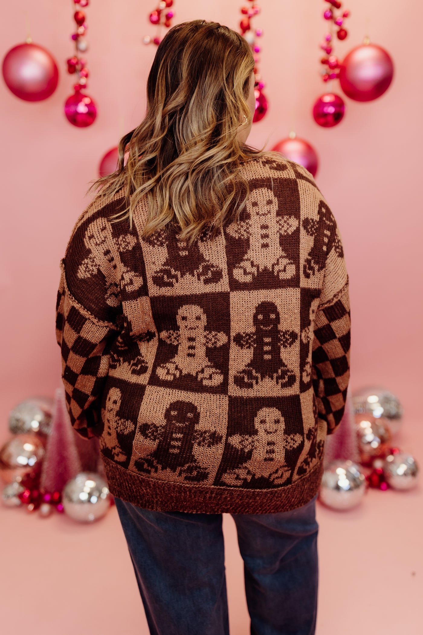 Brown Gingerbread Man Oversized Sweater