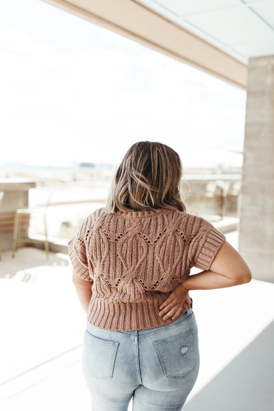 By Together Brown Cali Crochet Top