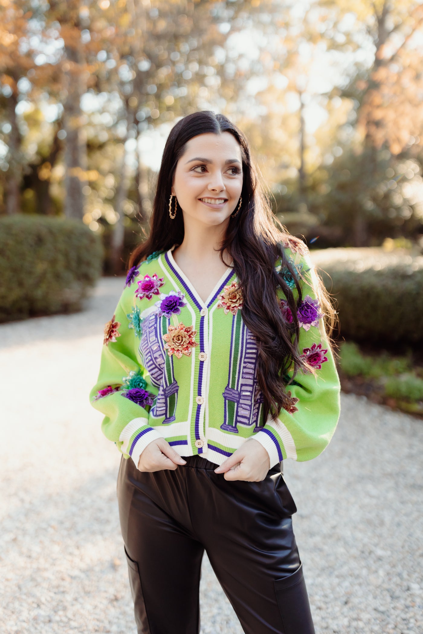 Queen of Sparkles Mardi Gras House Float Sweater