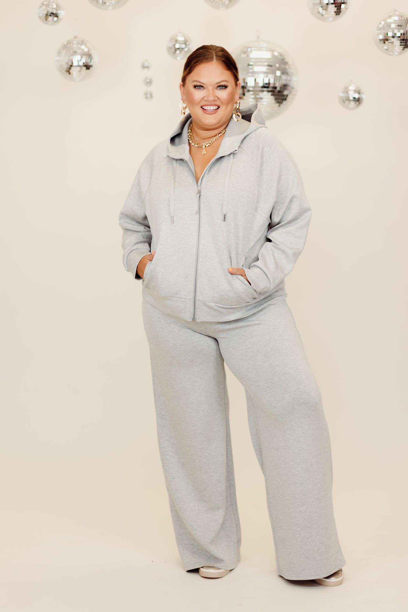 Spanx AirEssentials Full Zip Hoodie - Light Heather Grey