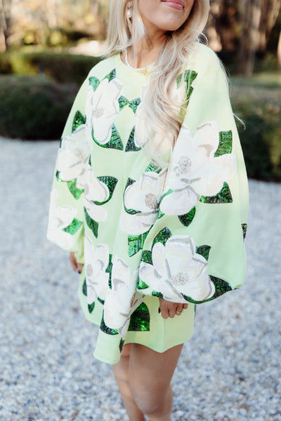 Queen of Sparkles Light Green Magnolias Dress