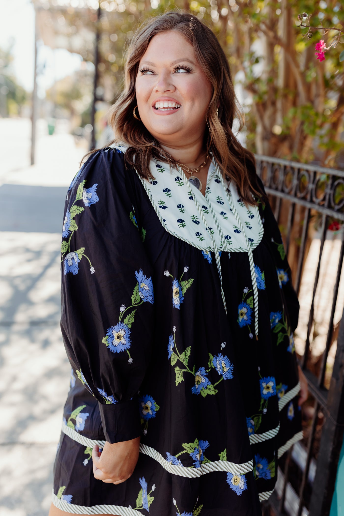 Black Multi Mix Printed 3/4 Sleeve Dress