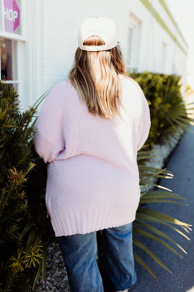 Lavender Oversized Mock Neck Sweater