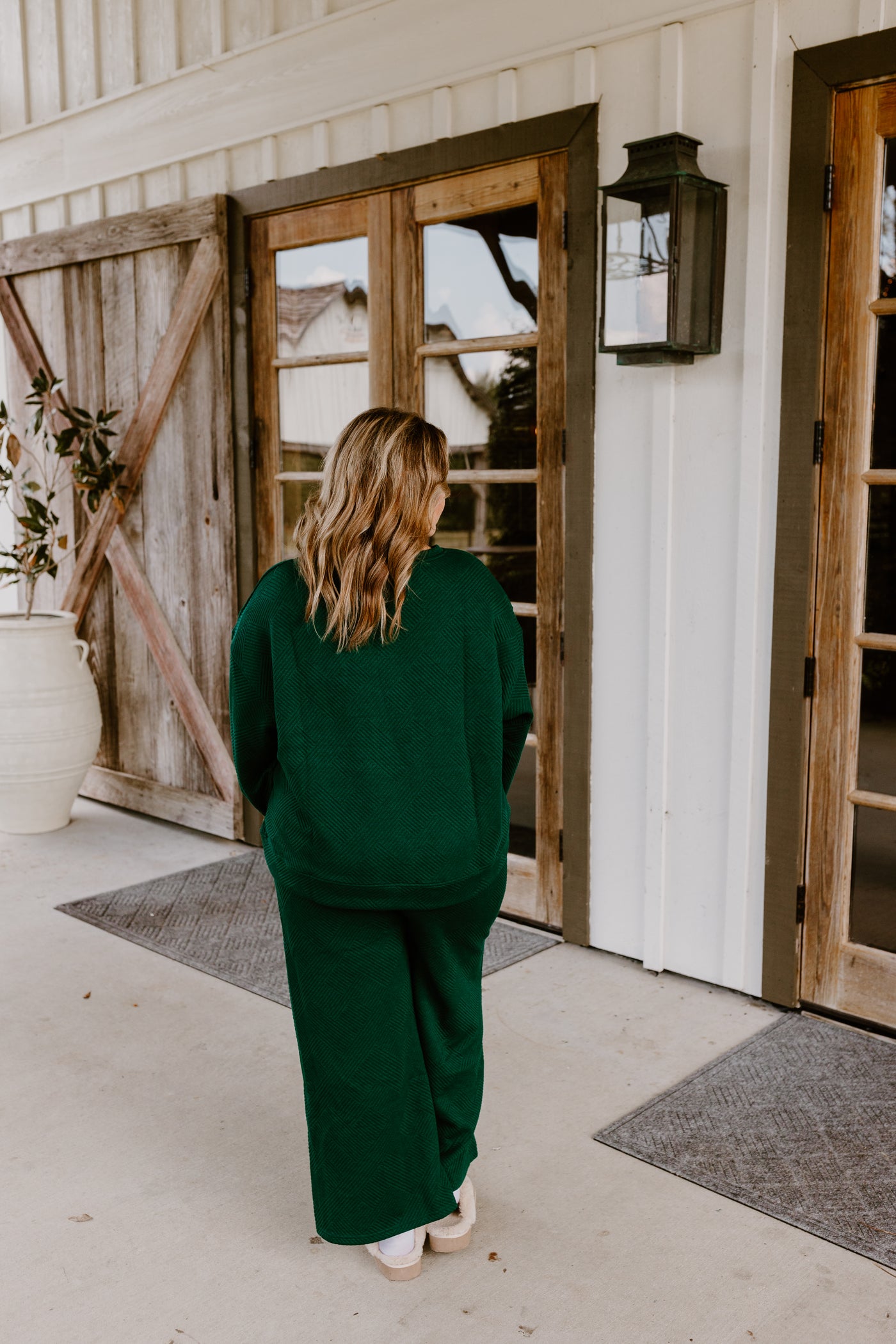 Forest Textured Pullover and Pant Set