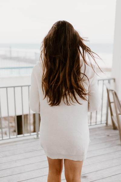 Cream Ribbed Open Knit Cardigan