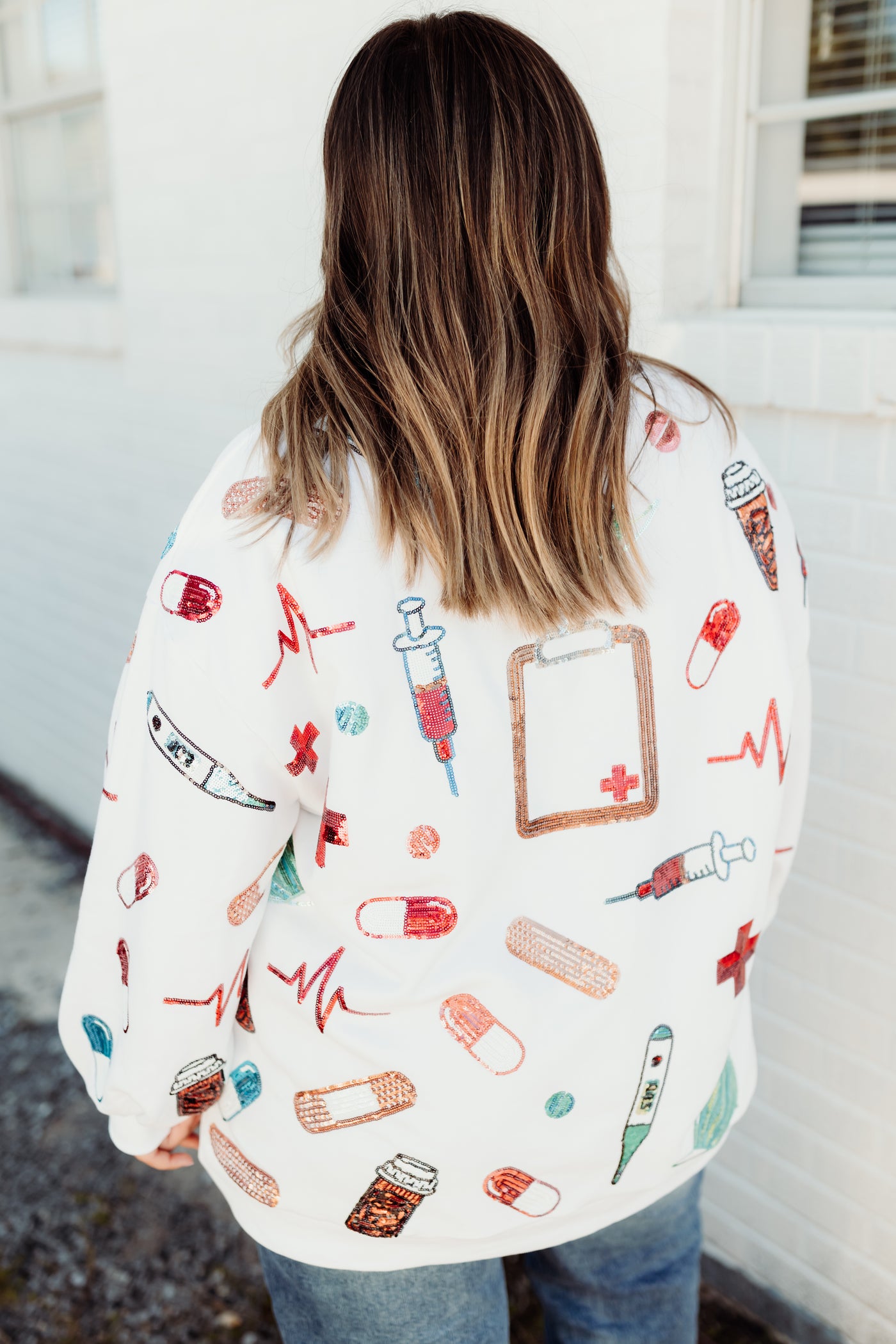 Queen of Sparkles White Doctor Icon Sweatshirt