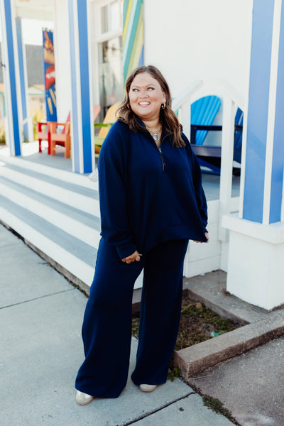 Spanx AirEssentials Half Zip - Timeless Navy