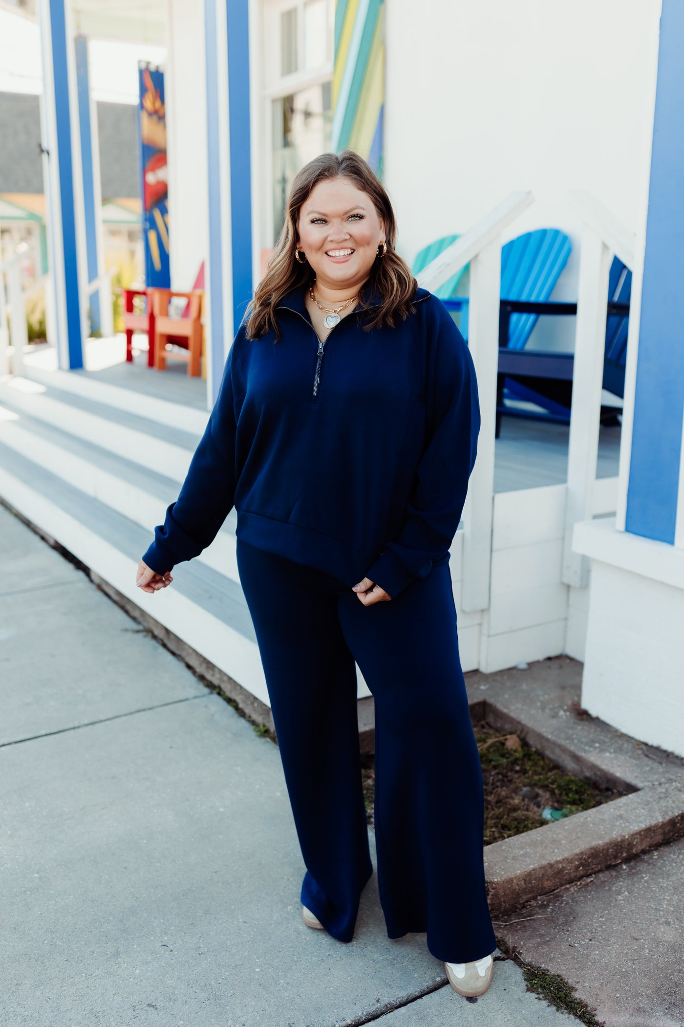 Spanx AirEssentials Half Zip - Timeless Navy