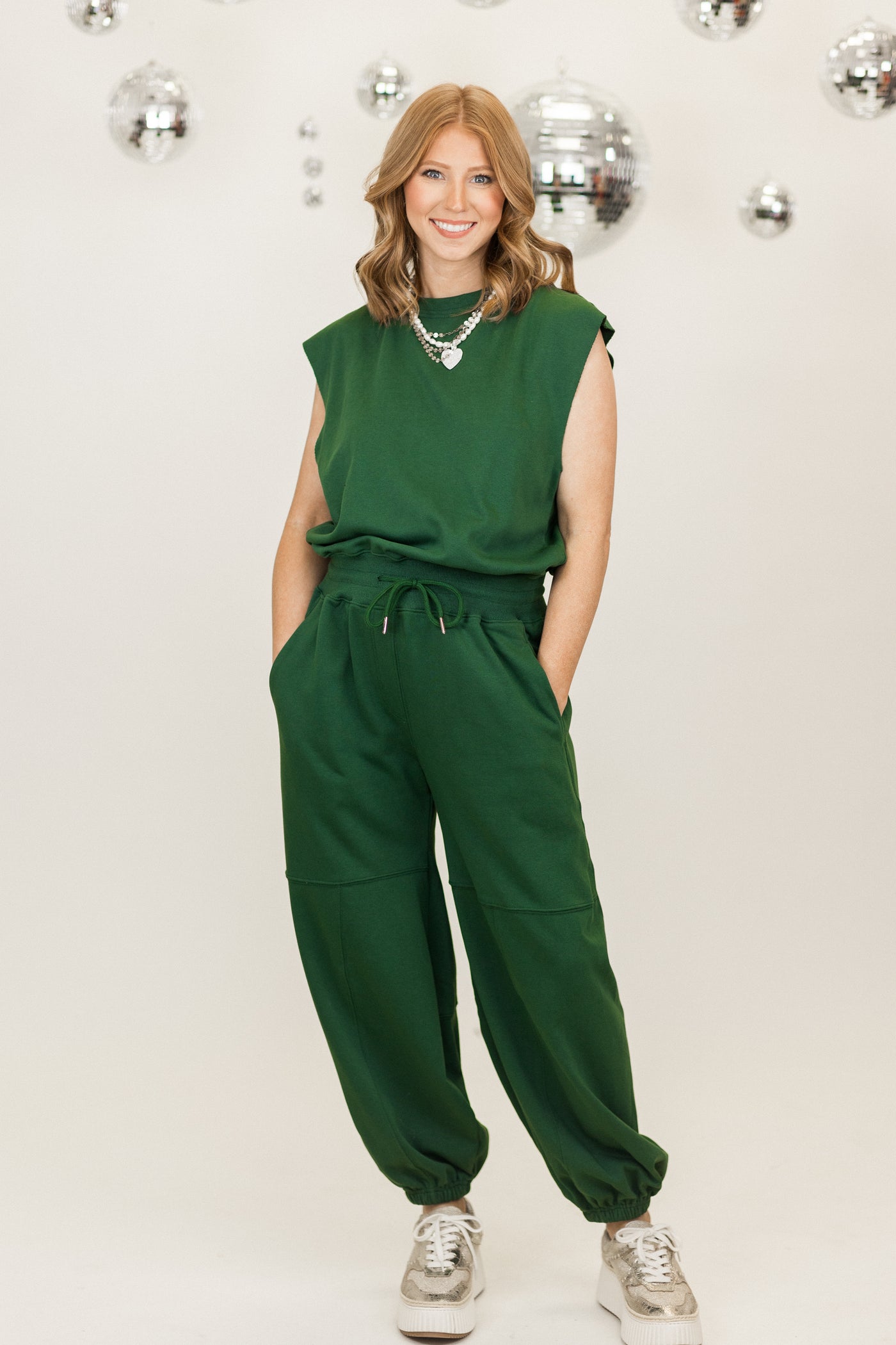 Heather Green Comfy Oversized Jumpsuit