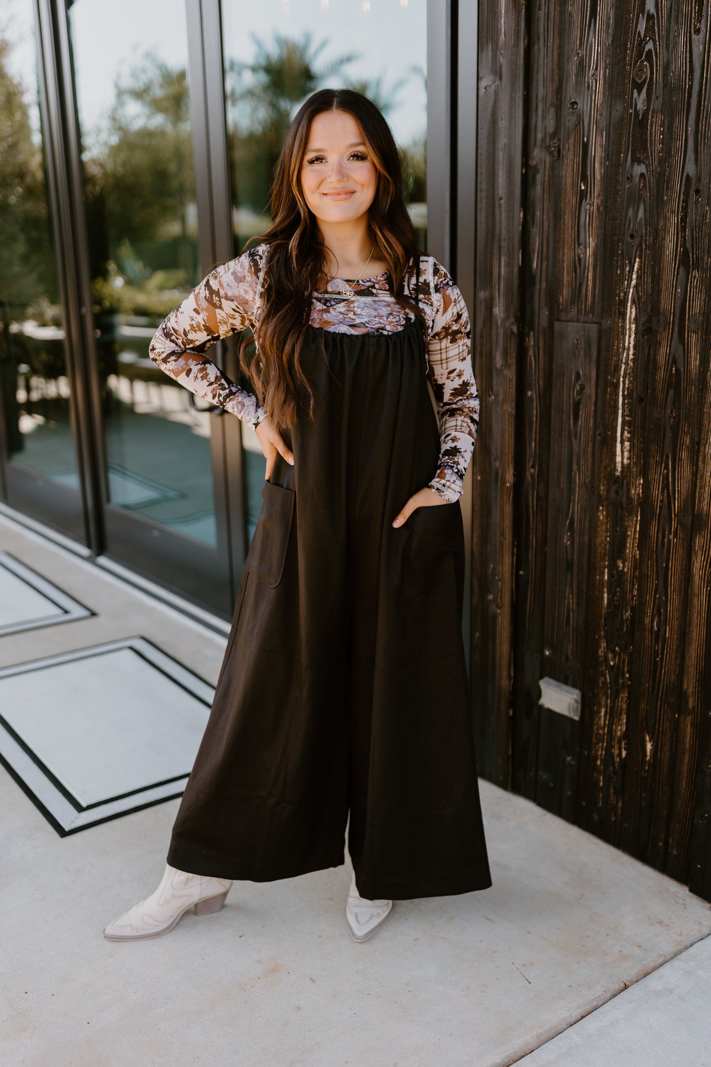 Black Spaghetti Strap Wide Leg Jumpsuit