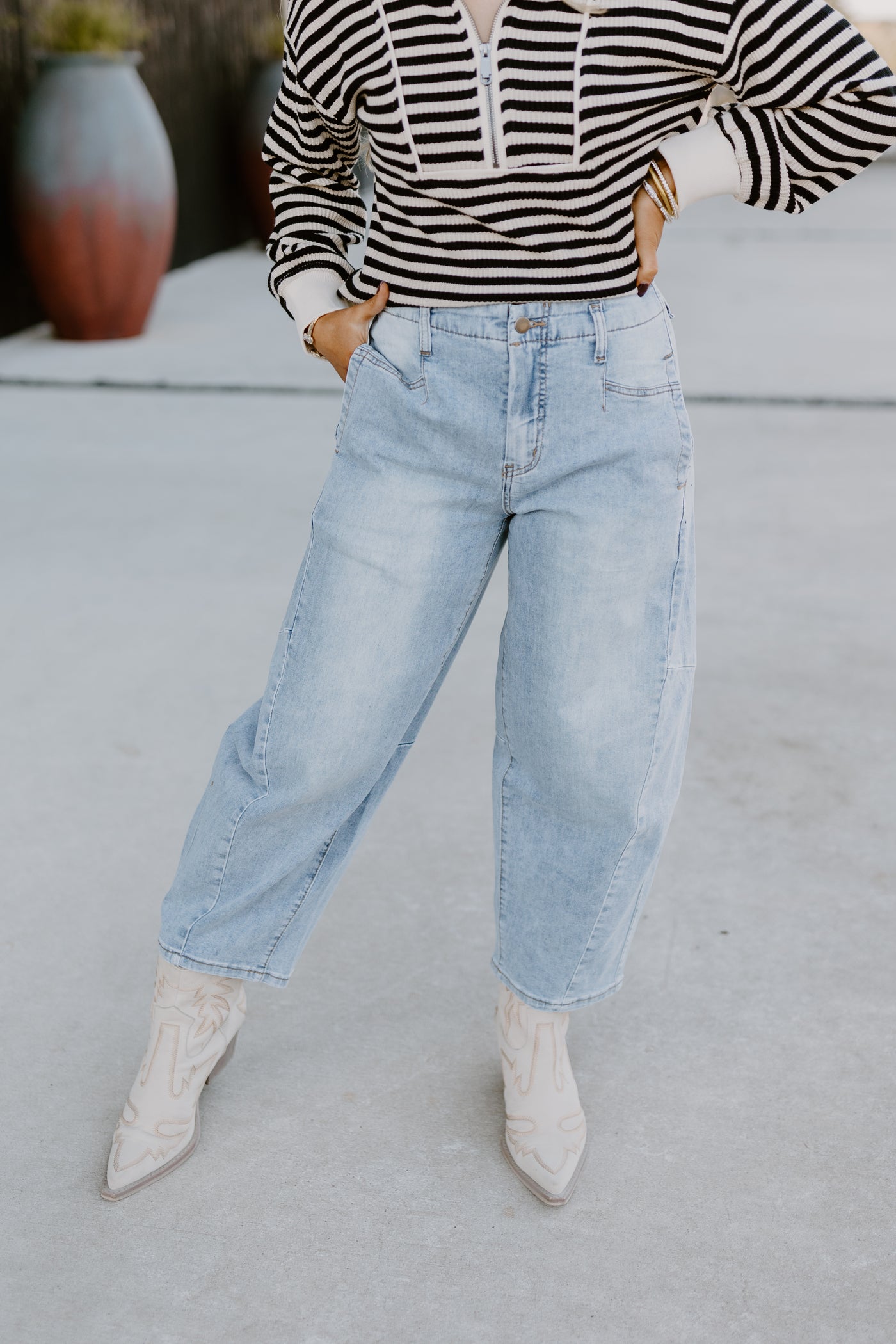 Washed Denim Baggy Boyfriend Jeans