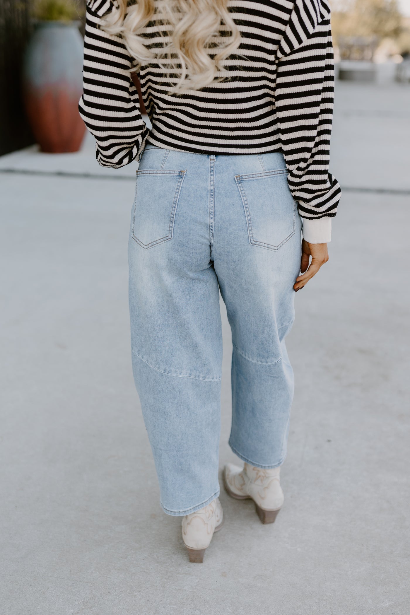 Washed Denim Baggy Boyfriend Jeans