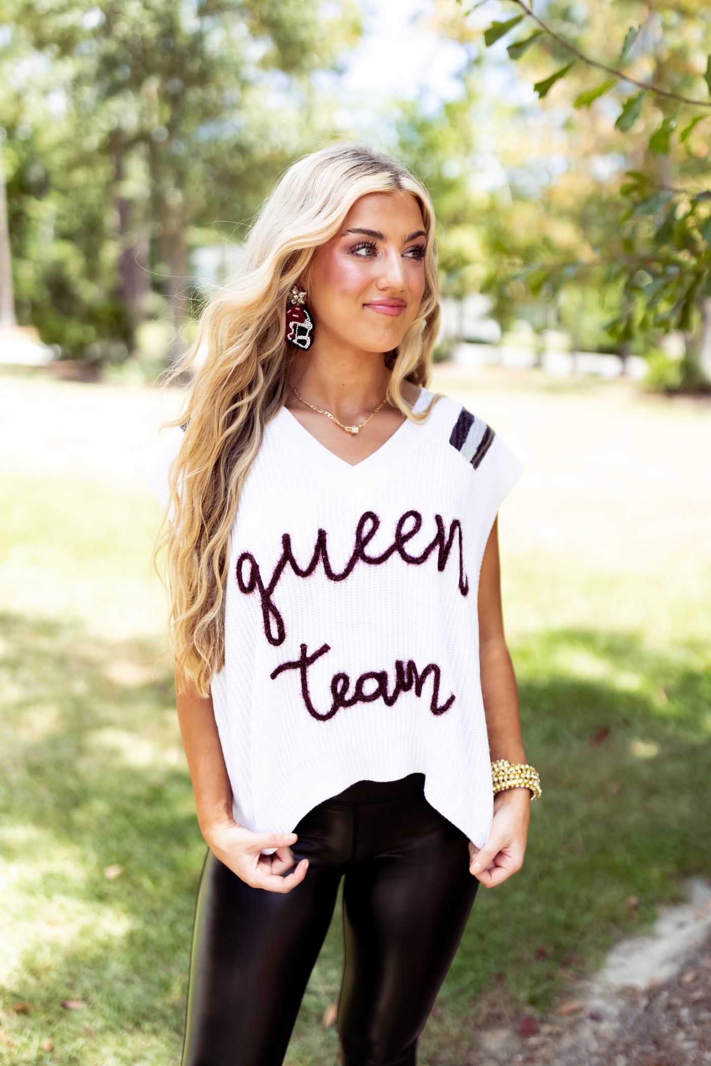 Queen Of Sparkles Maroon Queen Team Sweater Vest