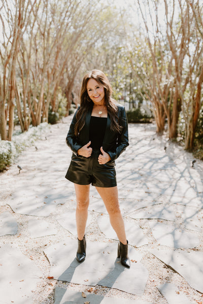 Dolce Cabo Black High Waisted Faux Leather Shorts