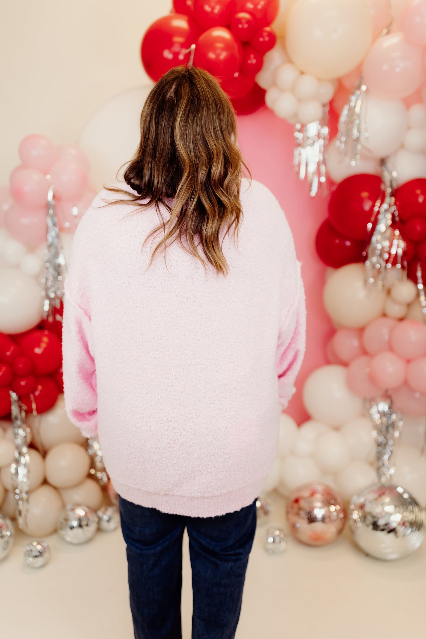 Light Pink Bow Detail Knit Sweater