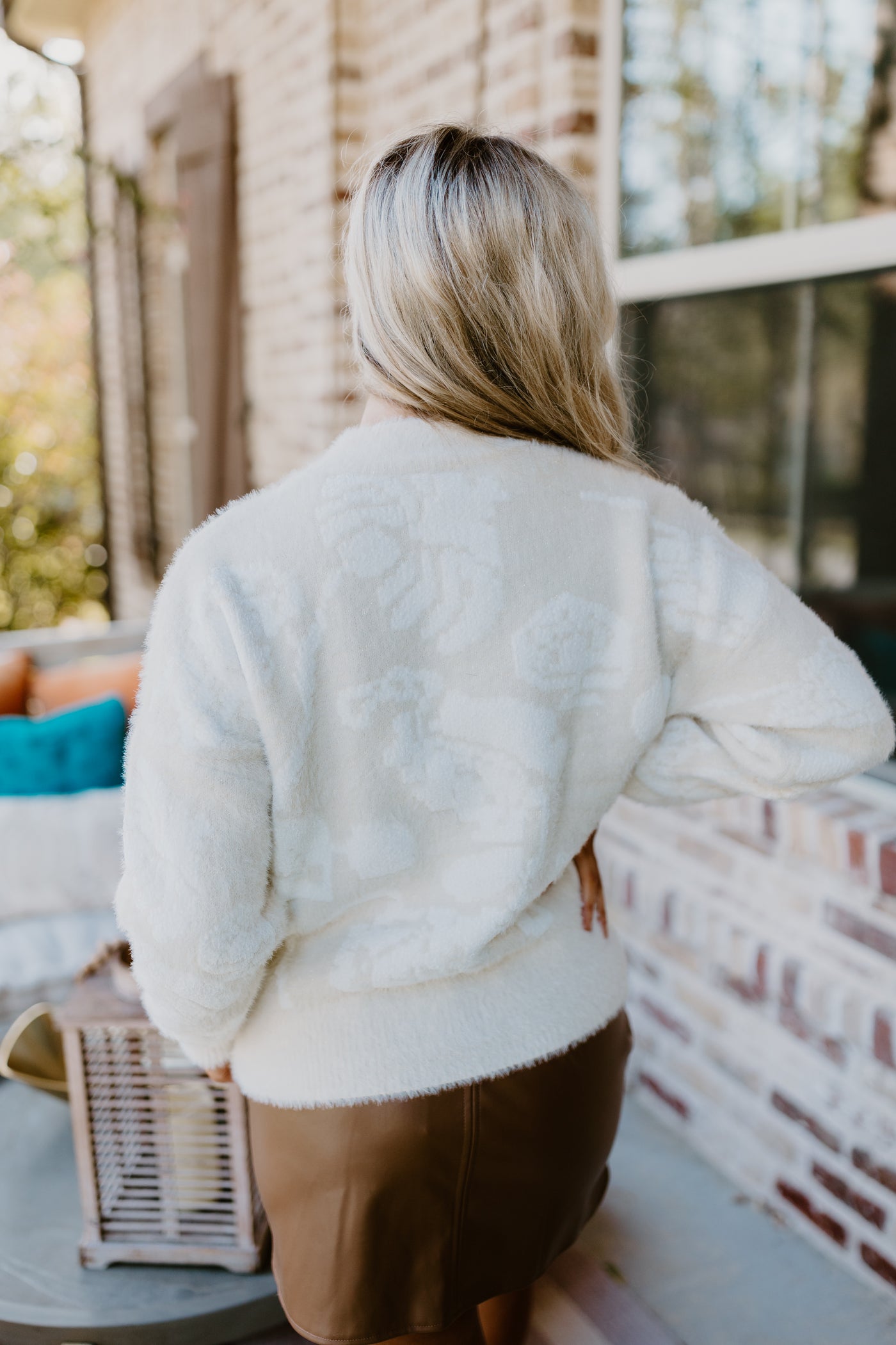 Creamy White Ultra Soft Jacquard Sweater