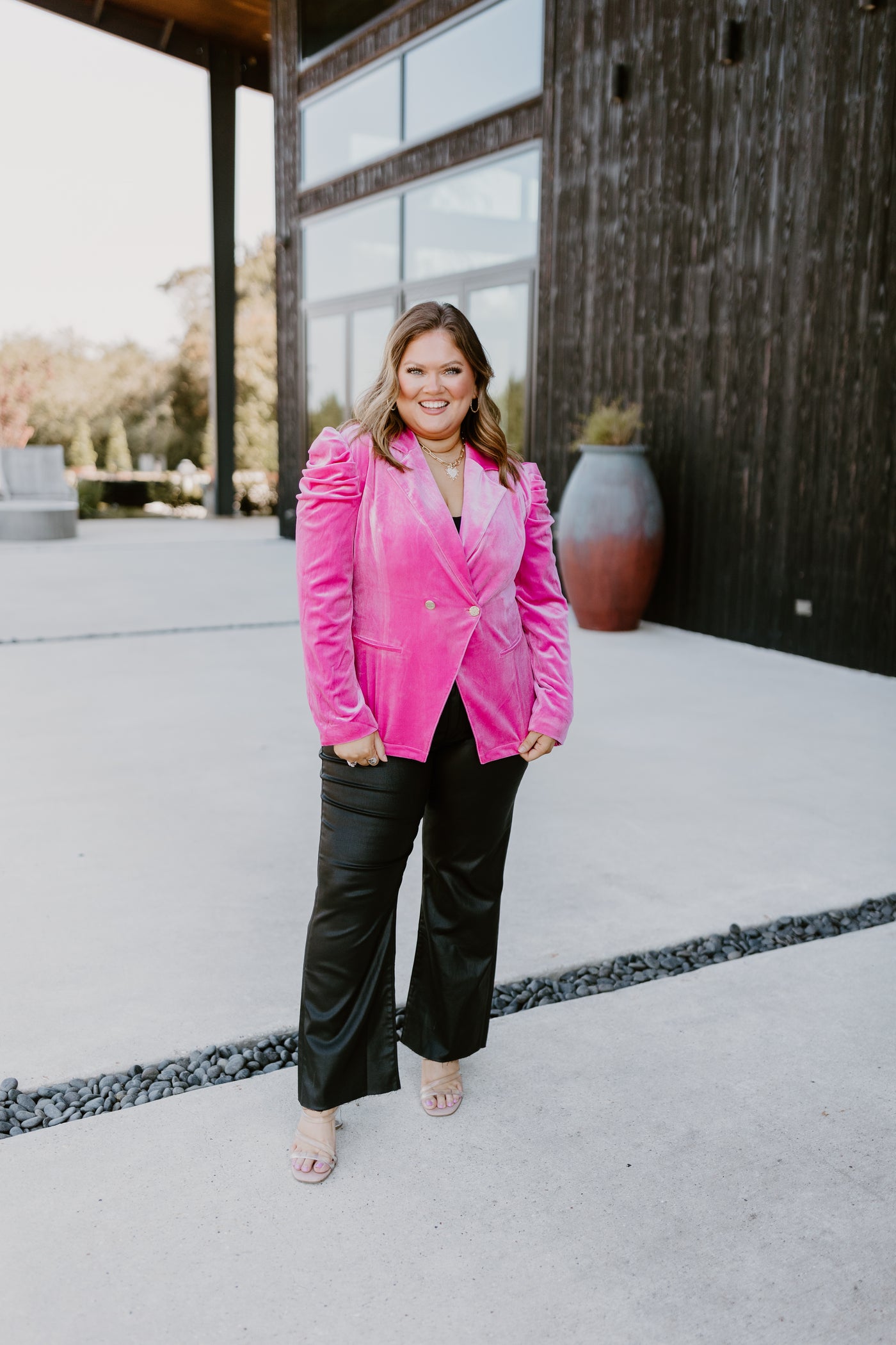 Emily McCarthy Bradshaw Blazer in Fuchsia Fedora