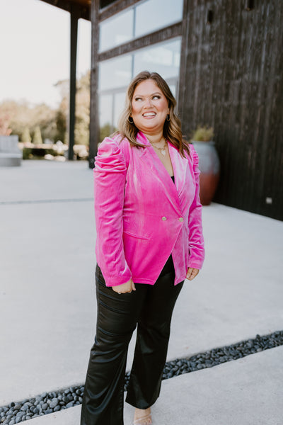 Emily McCarthy Bradshaw Blazer in Fuchsia Fedora