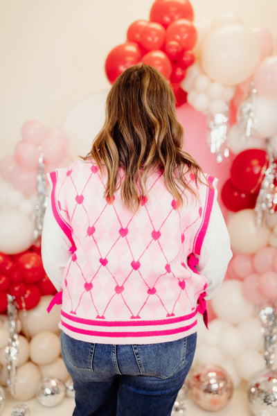 Pink Diamond Heart Sweater Vest