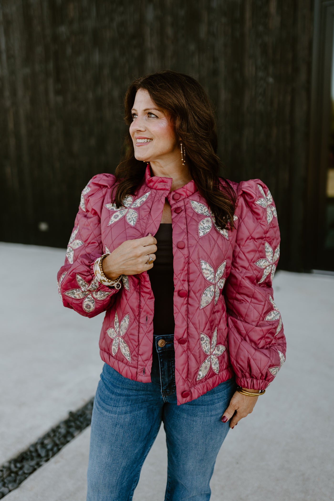 Sangria Floral Patchwork Quilted Jacket