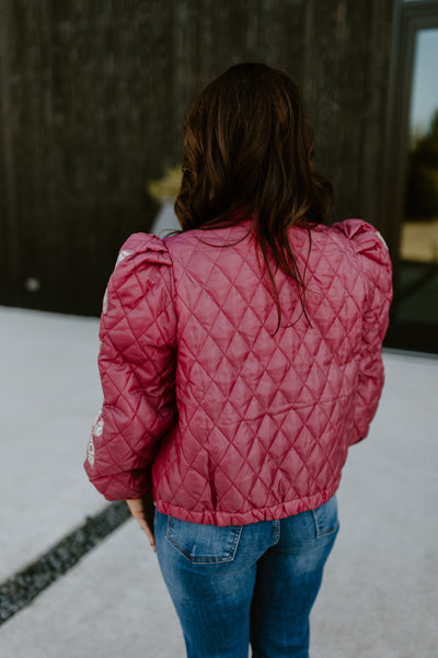 Sangria Floral Patchwork Quilted Jacket