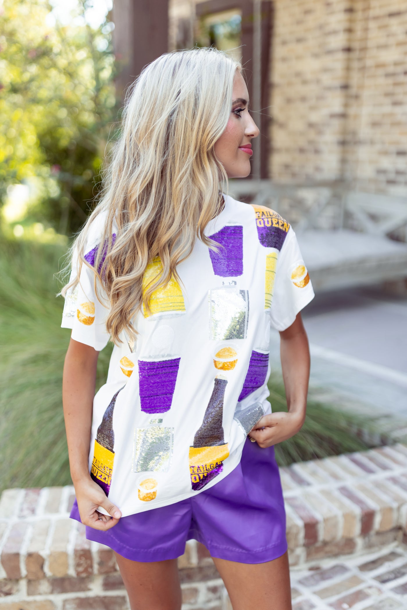 Queen Of Sparkles Purple & Yellow All Over Icon Drink Tee