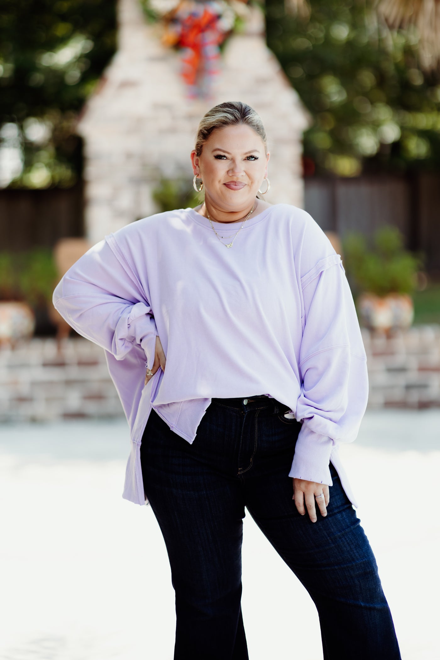 Lavender Oversized French Terry Sweatshirt