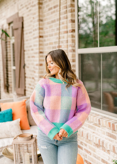 By Together Jade Mix Colorblock Knit Sweater