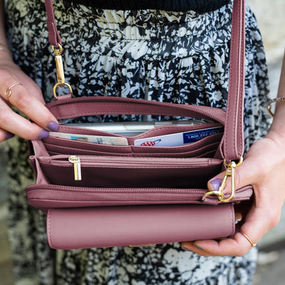 Credit Card pockets on the inside of the purse. 