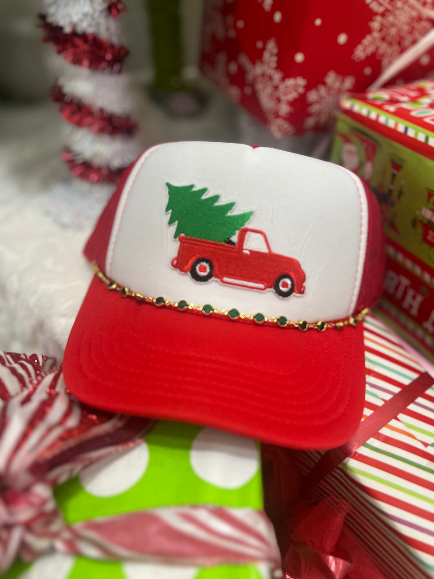 Fly Trucker Hat - Christmas Truck