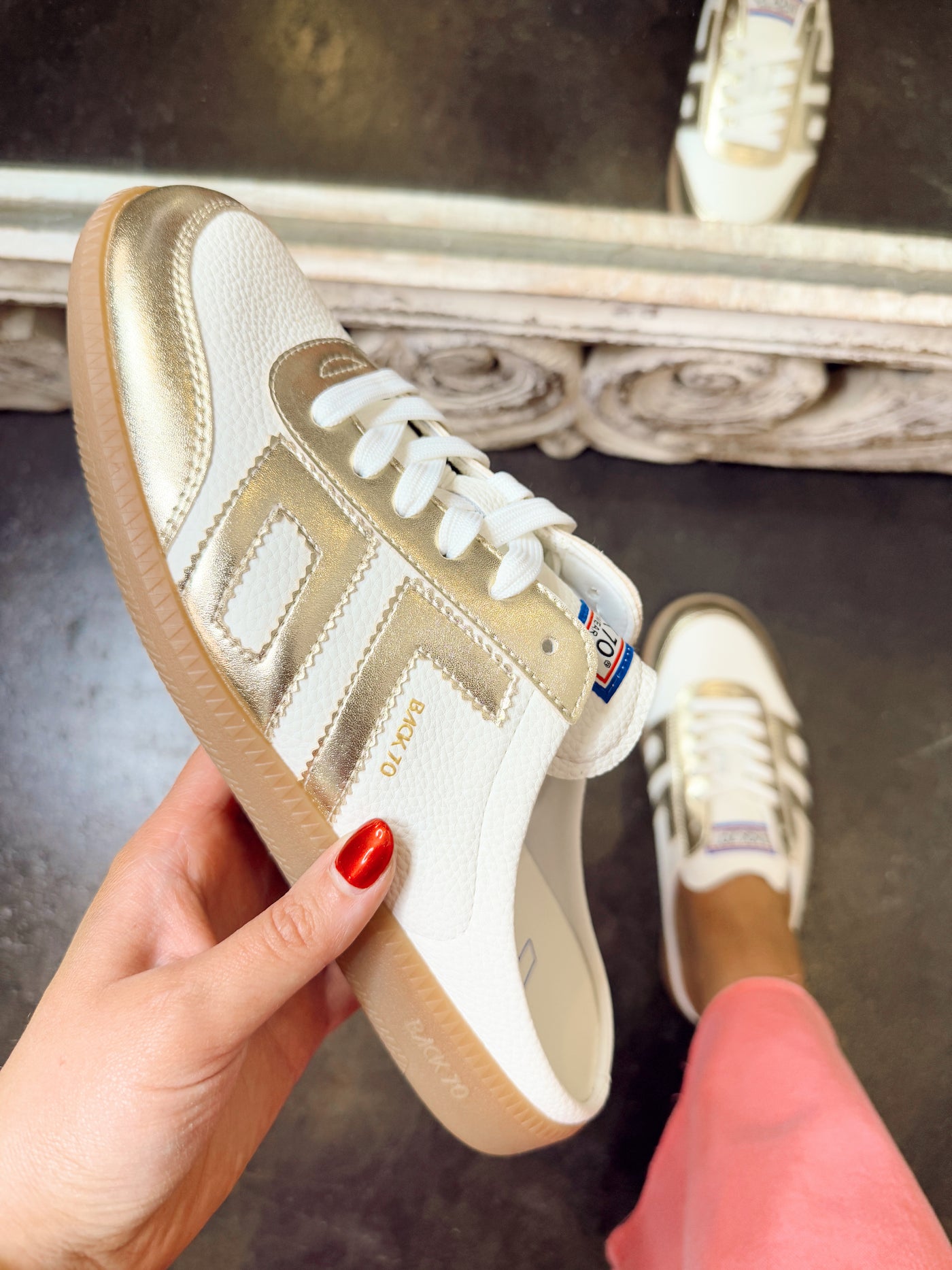 Back70 Streetwear Easter in Metallic Gold Backless Sneakers