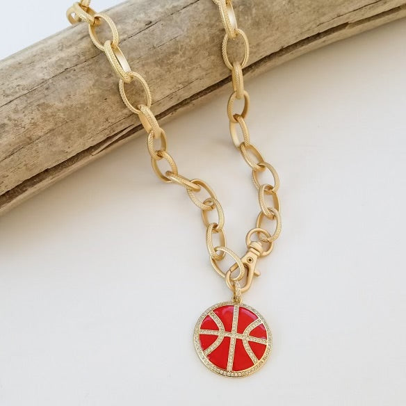 Virtue Jewelry Etched Chain Basketball Necklace