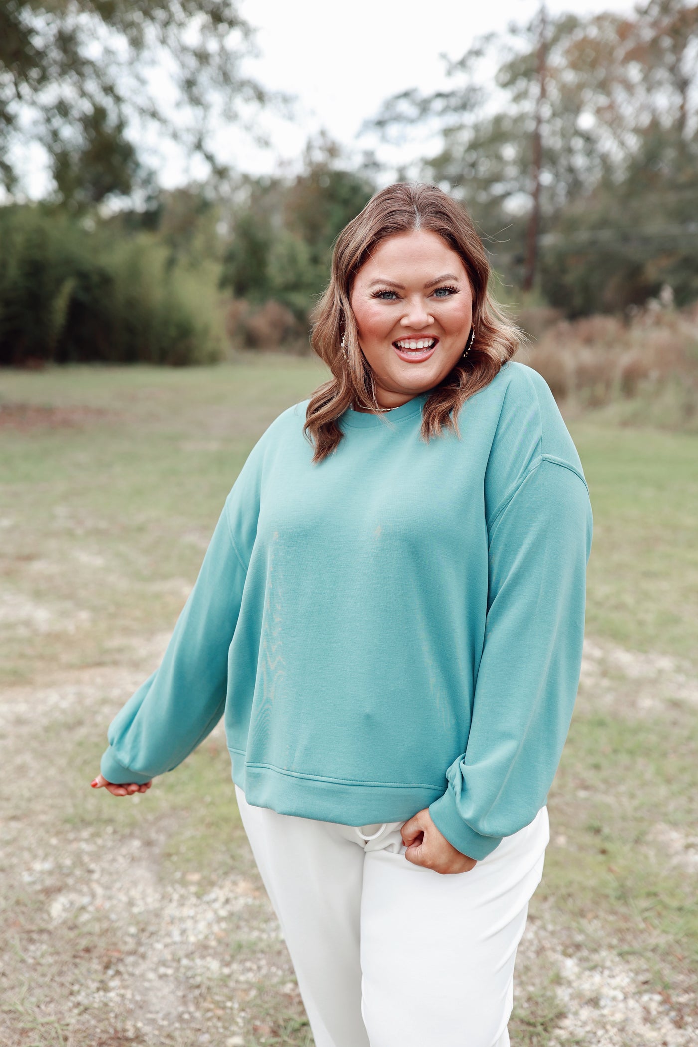 Mary Square Cora Top in Eucalyptus