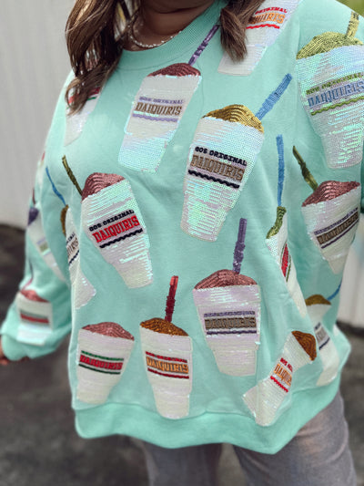 Queen of Sparkles Mint Green Daiquiri Sweatshirt