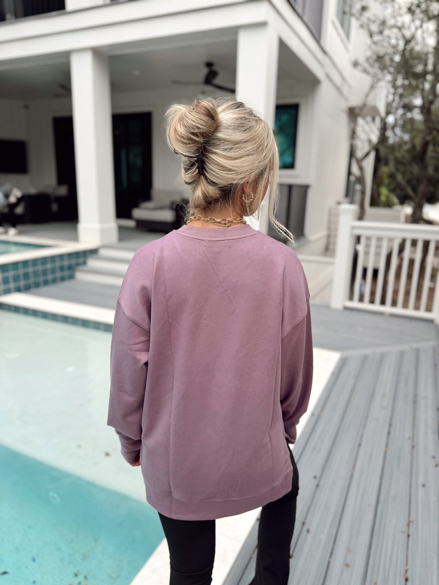 Dusty Lilac Long Sleeve Comfy Pullover