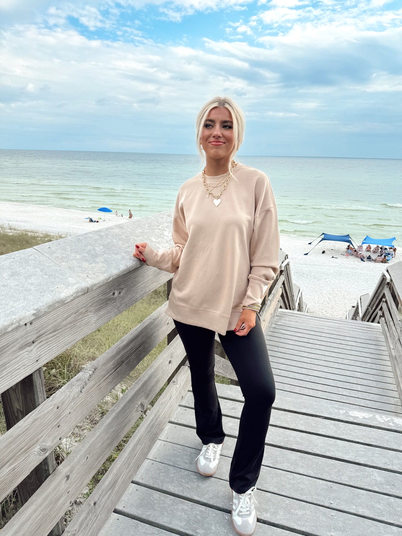 Latte Long Sleeve Comfy Pullover