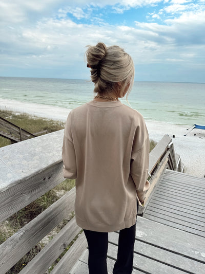 Latte Long Sleeve Comfy Pullover