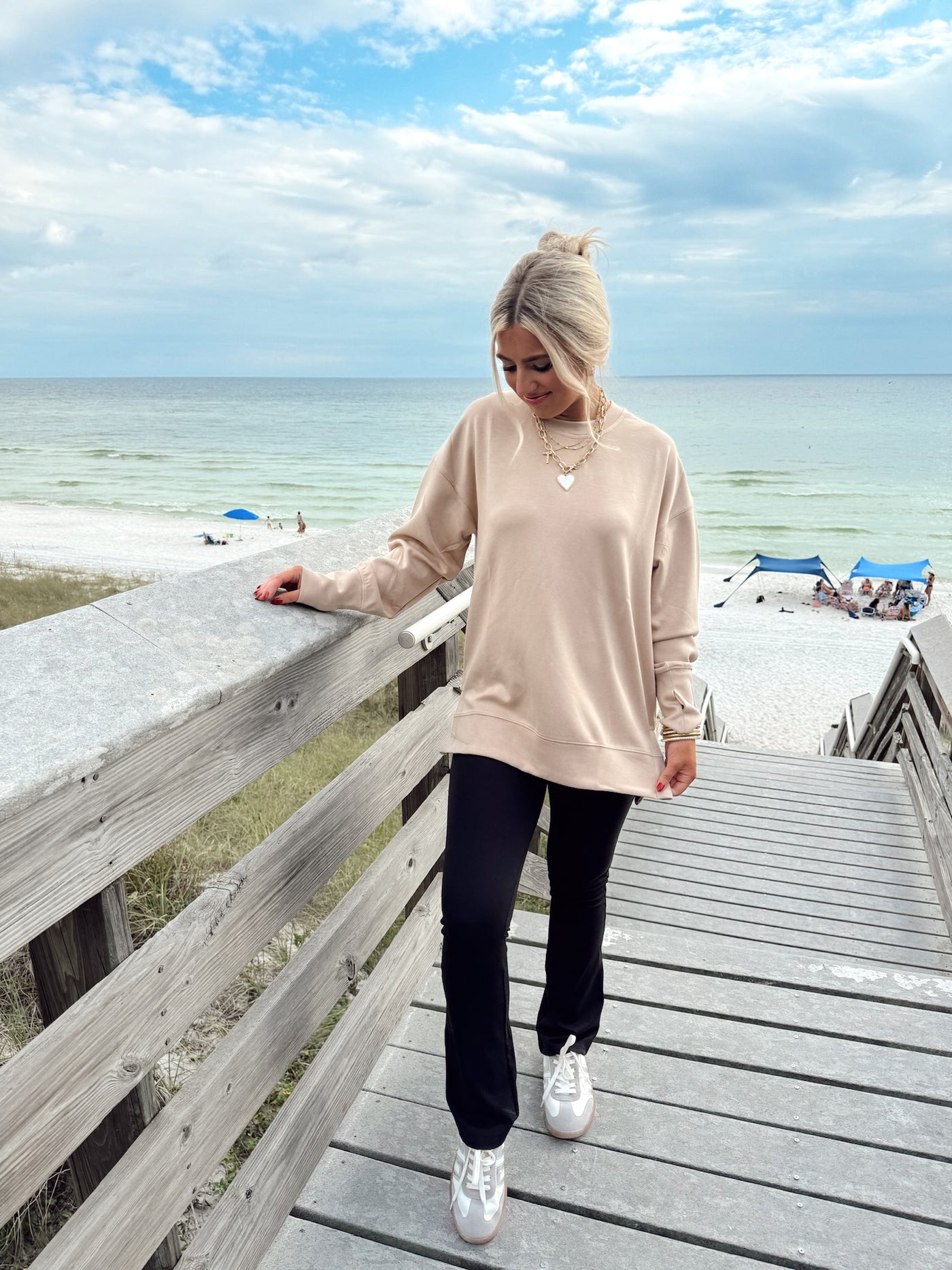 Latte Long Sleeve Comfy Pullover