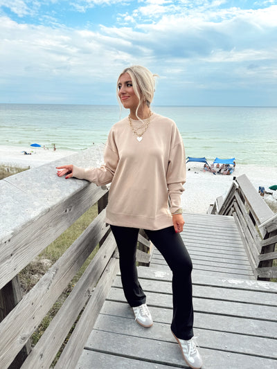 Latte Long Sleeve Comfy Pullover