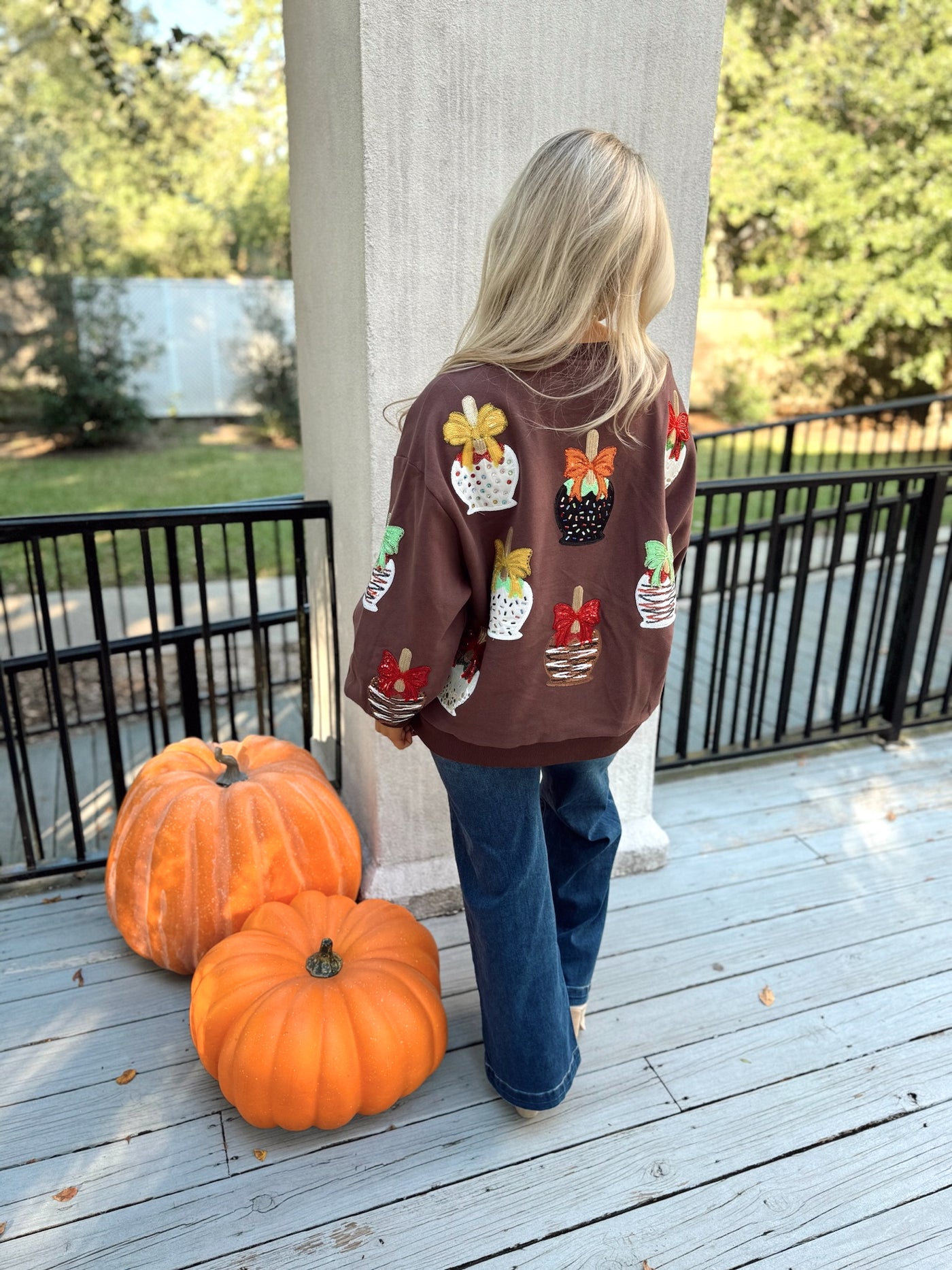 Queen of Sparkles Brown Candy Apple Sweatshirt