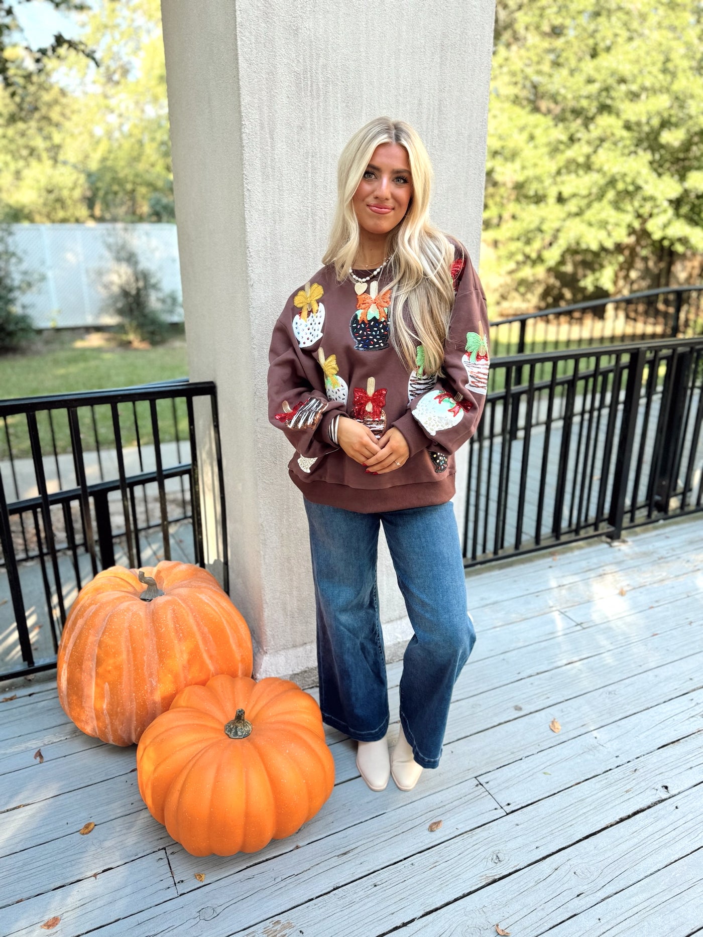 Queen of Sparkles Brown Candy Apple Sweatshirt