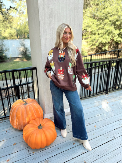 Queen of Sparkles Brown Candy Apple Sweatshirt