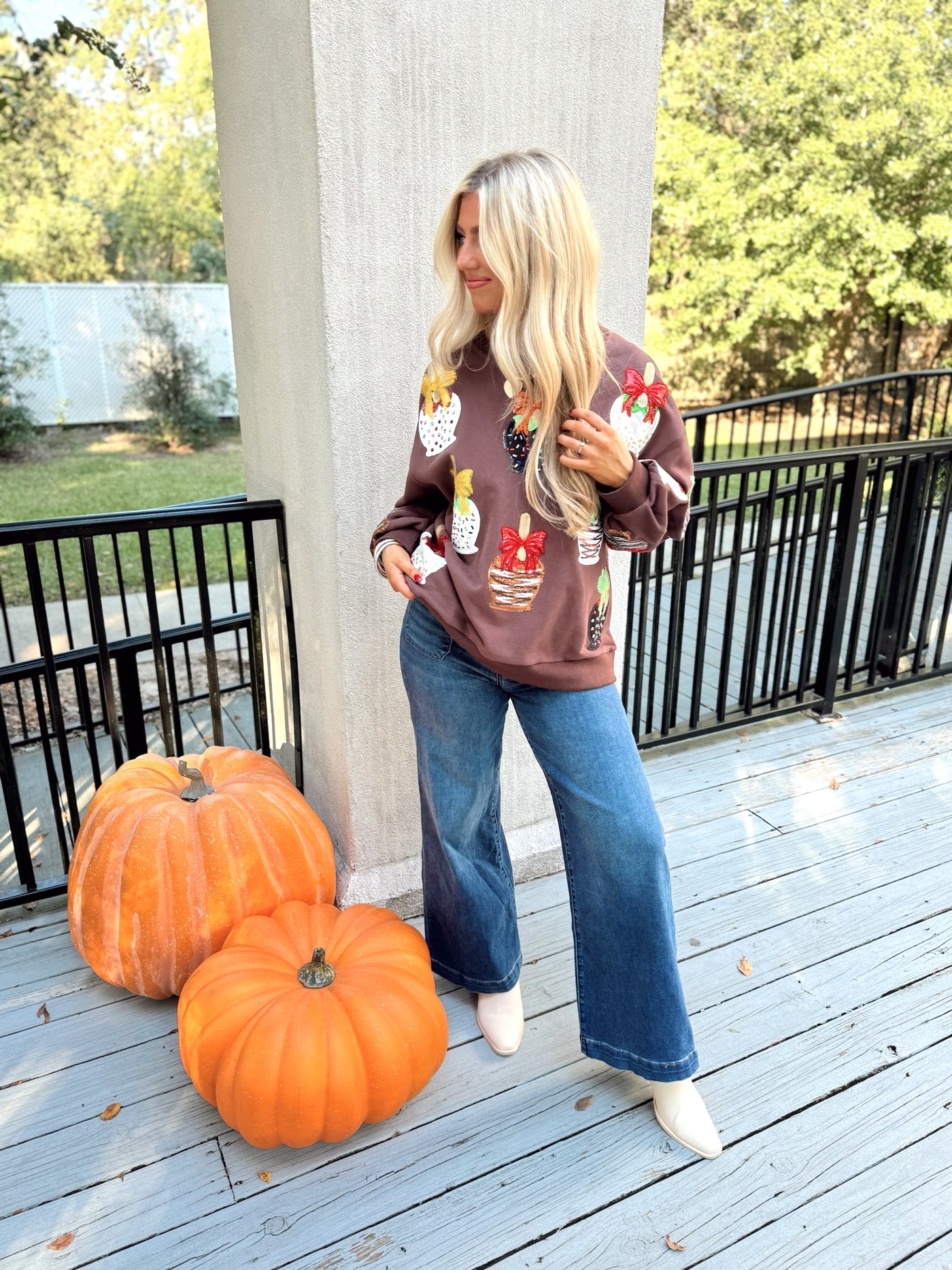 Queen of Sparkles Brown Candy Apple Sweatshirt